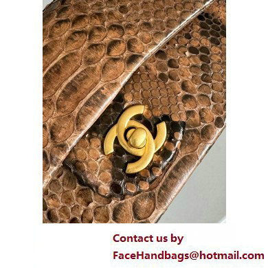 Chanel Mini Flap Bag with Top Handle in python leather AS2431 12 2025