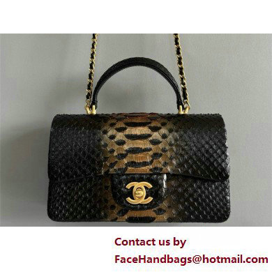 Chanel Mini Flap Bag with Top Handle in python leather AS2431 15 2025