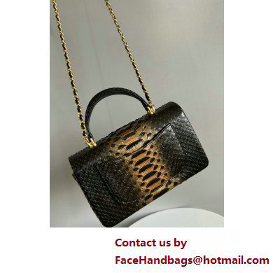 Chanel Mini Flap Bag with Top Handle in python leather AS2431 15 2025