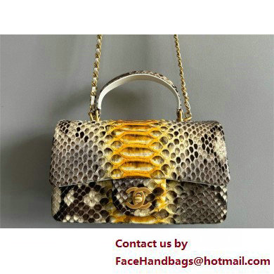 Chanel Mini Flap Bag with Top Handle in python leather AS2431 18 2025 - Click Image to Close