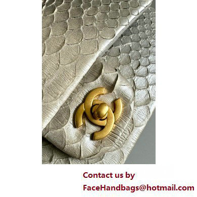 Chanel Mini Flap Bag with Top Handle in python leather AS2431 19 2025