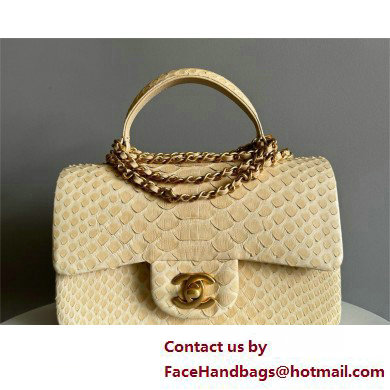 Chanel Mini Flap Bag with Top Handle in python leather AS2431 21 2025 - Click Image to Close