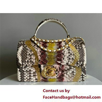 Chanel Mini Flap Bag with Top Handle in python leather AS2431 25 2025 - Click Image to Close