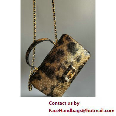 Chanel Mini Flap Bag with Top Handle in python leather AS2431 27 2025