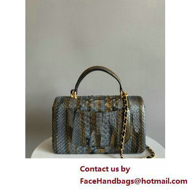 Chanel Mini Flap Bag with Top Handle in python leather AS2431 28 2025