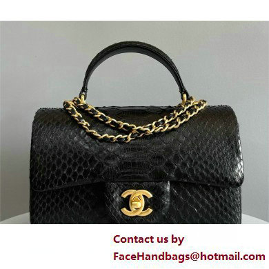 Chanel Mini Flap Bag with Top Handle in python leather AS2431 29 2025 - Click Image to Close