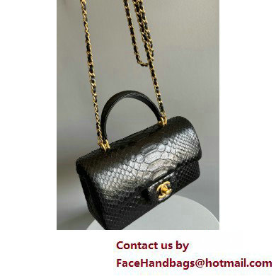 Chanel Mini Flap Bag with Top Handle in python leather AS2431 29 2025