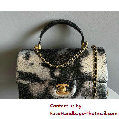 Chanel Mini Flap Bag with Top Handle in python leather AS2431 31 2025