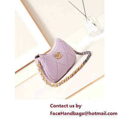 Chanel Shiny Lambskin CHANEL 19 Clutch with Chain Bag AP3763 Lilac 2025