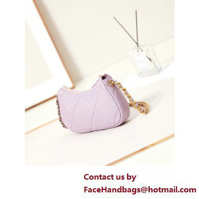 Chanel Shiny Lambskin CHANEL 19 Clutch with Chain Bag AP3763 Lilac 2025