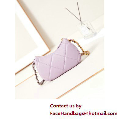 Chanel Shiny Lambskin CHANEL 19 Clutch with Chain Bag AP3763 Lilac 2025