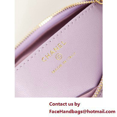 Chanel Shiny Lambskin CHANEL 19 Clutch with Chain Bag AP3763 Lilac 2025