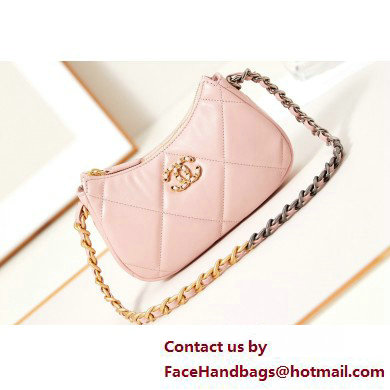 Chanel Shiny Lambskin CHANEL 19 Clutch with Chain Bag AP3763 Nude Pink 2025