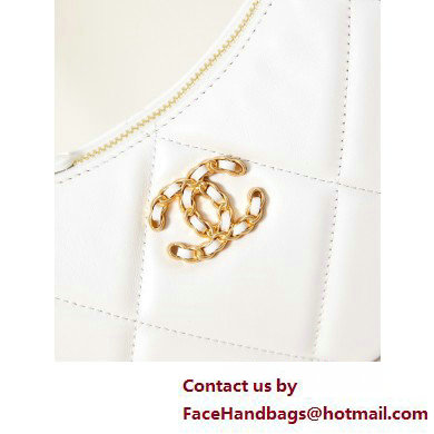 Chanel Shiny Lambskin CHANEL 19 Clutch with Chain Bag AP3763 White 2025