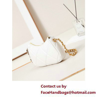 Chanel Shiny Lambskin CHANEL 19 Clutch with Chain Bag AP3763 White 2025