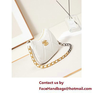 Chanel Shiny Lambskin CHANEL 19 Clutch with Chain Bag AP3763 White 2025