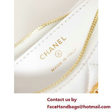 Chanel Shiny Lambskin CHANEL 19 Clutch with Chain Bag AP3763 White 2025