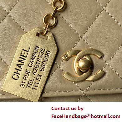 Chanel Vintage Gold-Tone Metal Flap Bag with Top Handle AS6025 Beige 2025