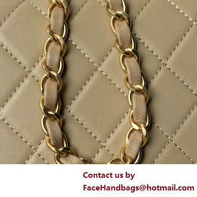 Chanel Vintage Gold-Tone Metal Flap Bag with Top Handle AS6025 Beige 2025