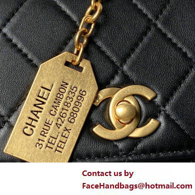 Chanel Vintage Gold-Tone Metal Flap Bag with Top Handle AS6025 Black 2025