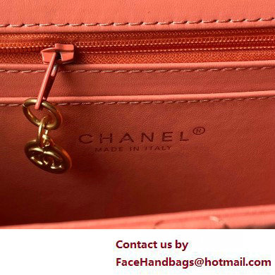 Chanel Vintage Gold-Tone Metal Flap Bag with Top Handle AS6025 Coral Pink 2025