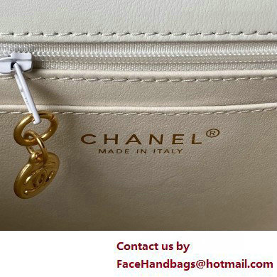 Chanel Vintage Gold-Tone Metal Flap Bag with Top Handle AS6025 White 2025