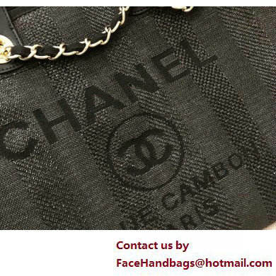 Chanel medium Deauville canvas Tote Bag black 2019