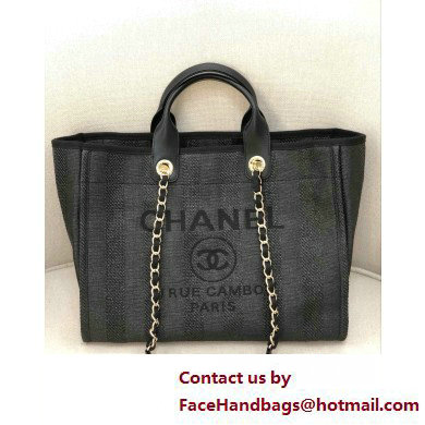 Chanel medium Deauville canvas Tote Bag black 2019