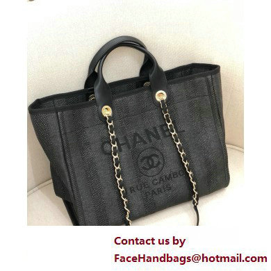 Chanel medium Deauville canvas Tote Bag black 2019