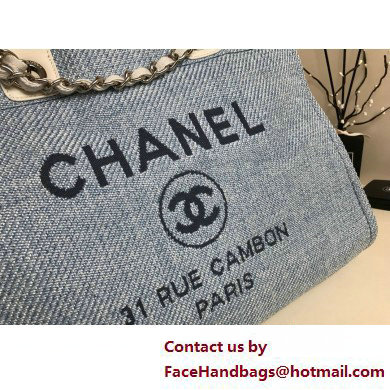 Chanel medium Deauville canvas Tote Bag denim blue 2019