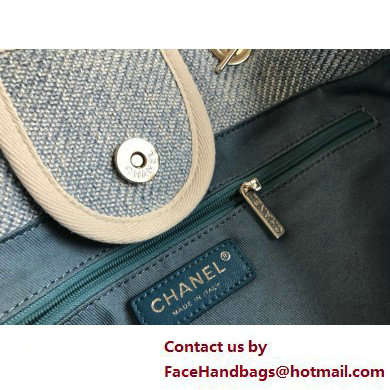 Chanel medium Deauville canvas Tote Bag denim blue 2019