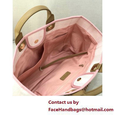 Chanel medium Deauville canvas Tote Bag light pink 2019