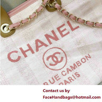 Chanel medium Deauville canvas Tote Bag light pink 2019