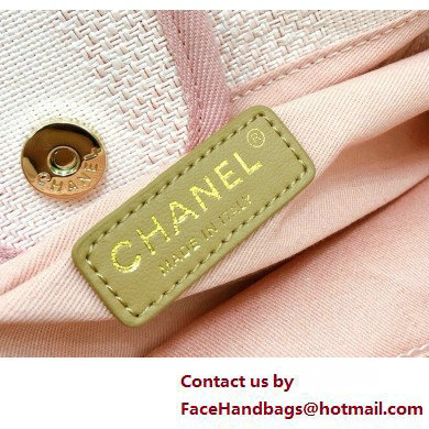 Chanel medium Deauville canvas Tote Bag light pink 2019