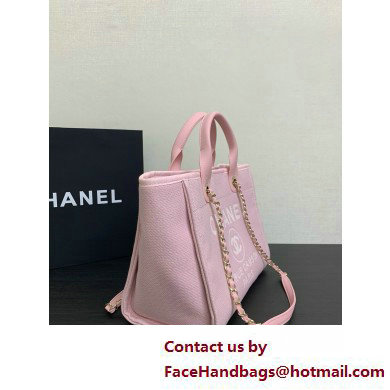 Chanel medium Deauville canvas Tote Bag pink 2025