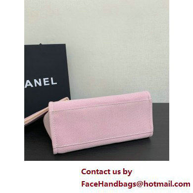 Chanel medium Deauville canvas Tote Bag pink 2025