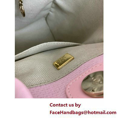 Chanel medium Deauville canvas Tote Bag pink 2025