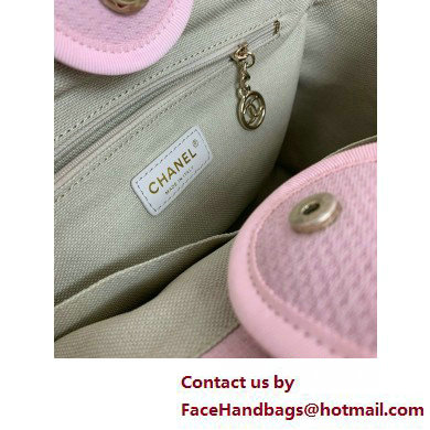 Chanel medium Deauville canvas Tote Bag pink 2025