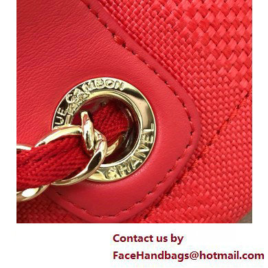 Chanel medium Deauville canvas Tote Bag red 2019