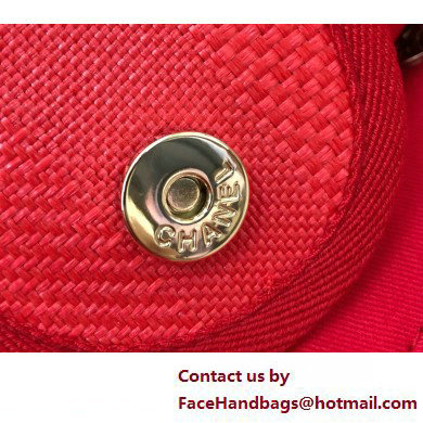 Chanel medium Deauville canvas Tote Bag red 2019