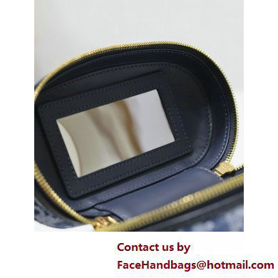 DIOR 30 MONTAIGNE MINI VANITY CASE IN Blue Denim Oblique Jacquard 2025