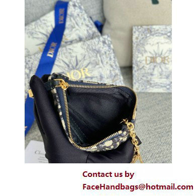 DIOR DiorTravel Myrte Zipped Key Case IN Blue Oblique Jacquard 2025