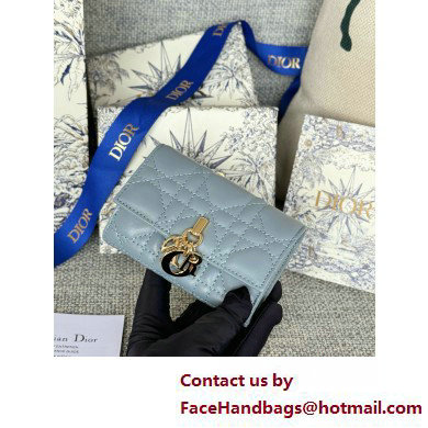 DIOR Dioriviera My Dior Glycine Wallet in cloud blue Cannage Lambskin 2025