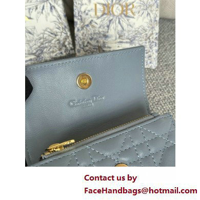 DIOR Dioriviera My Dior Glycine Wallet in cloud blue Cannage Lambskin 2025