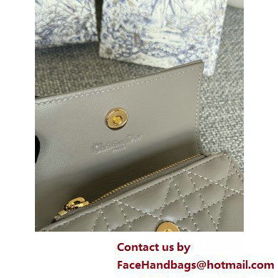 DIOR Dioriviera My Dior Glycine Wallet in gray Cannage Lambskin 2025