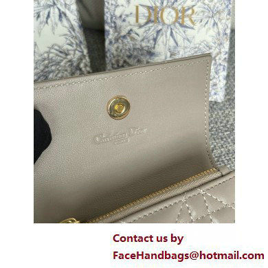 DIOR Dioriviera My Dior Glycine Wallet in light gray Cannage Lambskin 2025