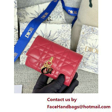 DIOR Dioriviera My Dior Glycine Wallet in red Cannage Lambskin 2025