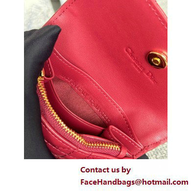 DIOR Dioriviera My Dior Glycine Wallet in red Cannage Lambskin 2025