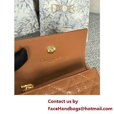 DIOR Dioriviera My Dior Glycine Wallet in tan Cannage Lambskin 2025