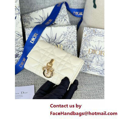 DIOR Dioriviera My Dior Glycine Wallet in white Cannage Lambskin 2025